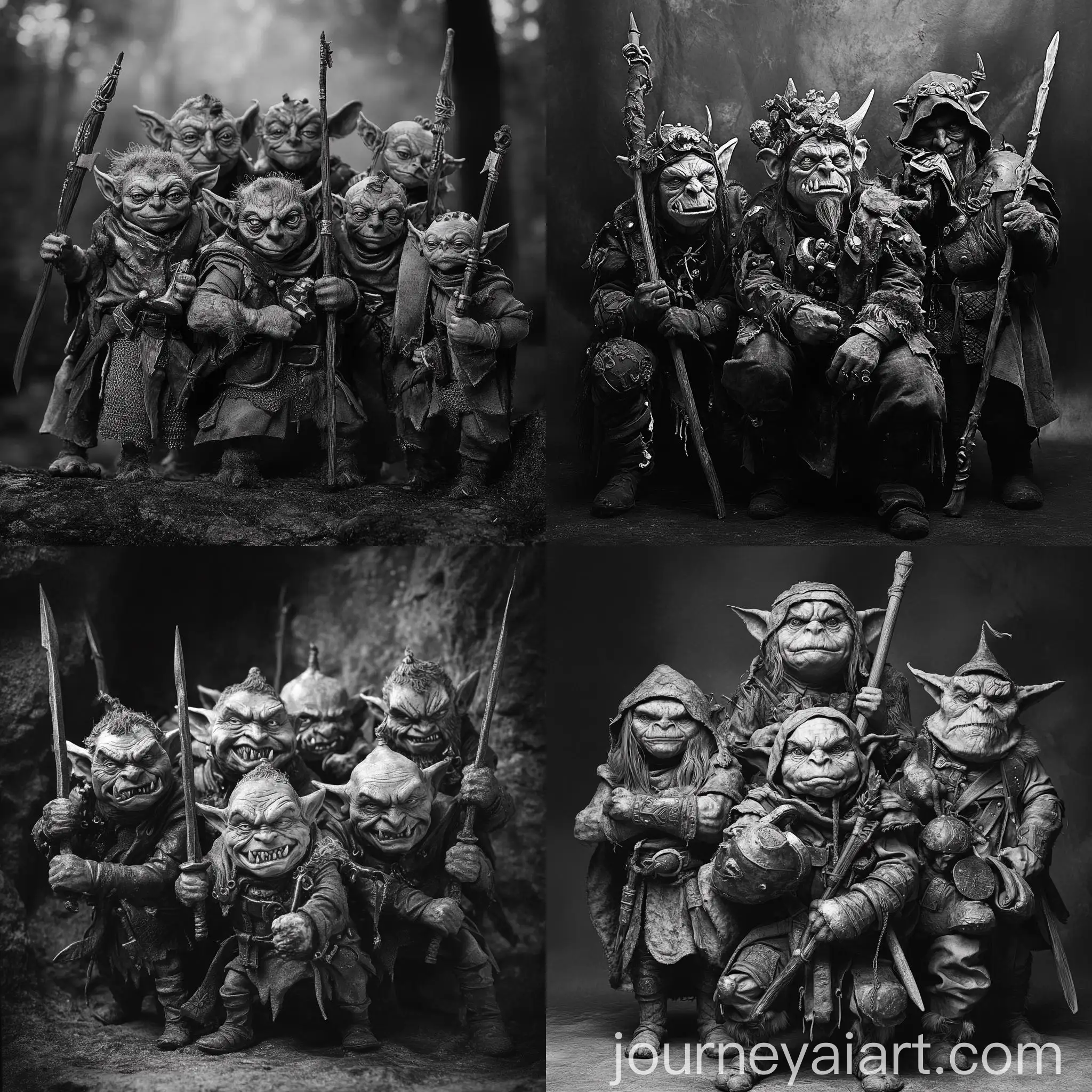 Fantasy-Goblin-Raiding-Party-in-Monochrome-Photograph