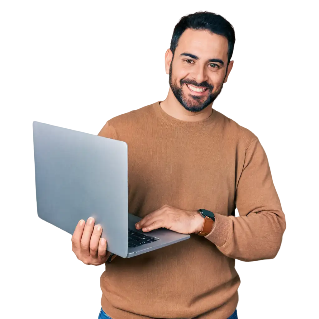 30YearOld-Man-Smiling-with-Laptop-PNG-Image-for-Professional-and-Personal-Use