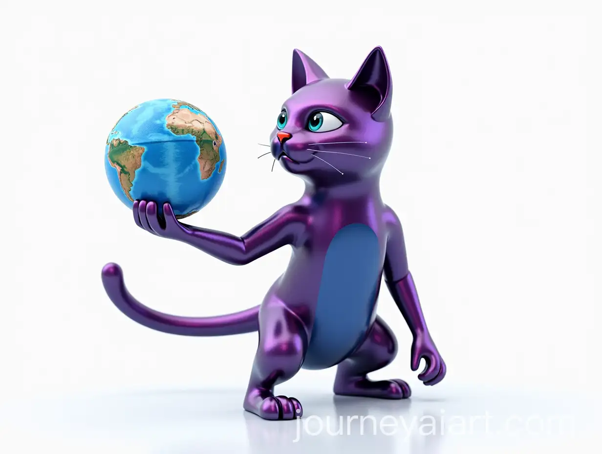 Futuristic-Chrome-Cat-Spinning-Planet-EarthAI-Image-Prompt-Expansion-in-a-3D-Render