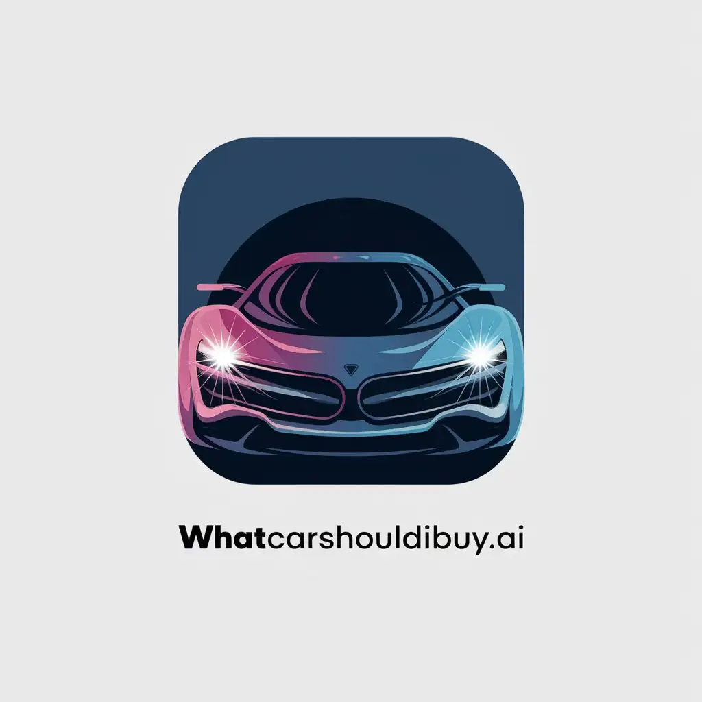 LOGO Design For WhatCarShouldIBuyAI Minimalist Car Silhouette with Futuristic Aesthetic