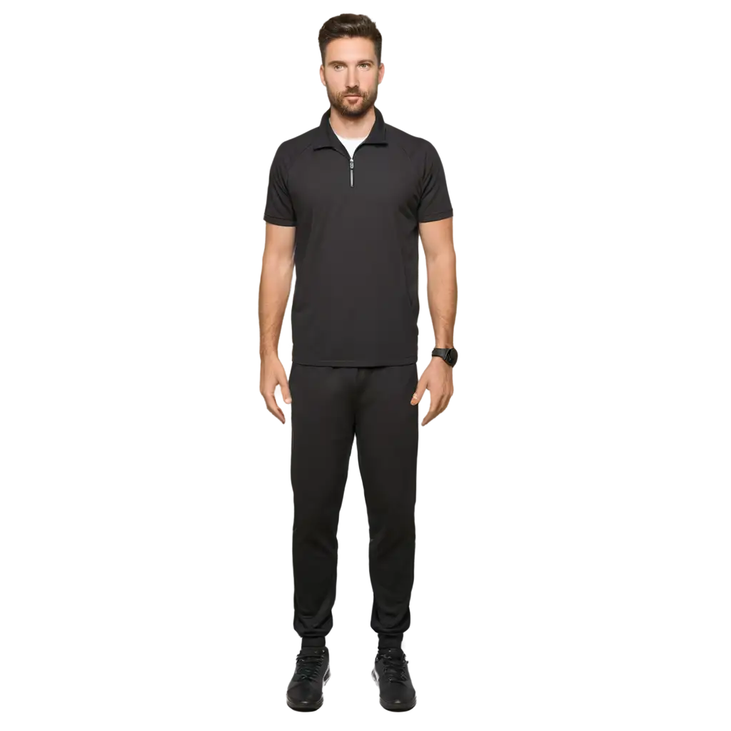 Bermuda-Track-Suit-with-Zip-Color-TShirt-in-Black-PNG-Image-for-Apparel-and-Fashion-Design