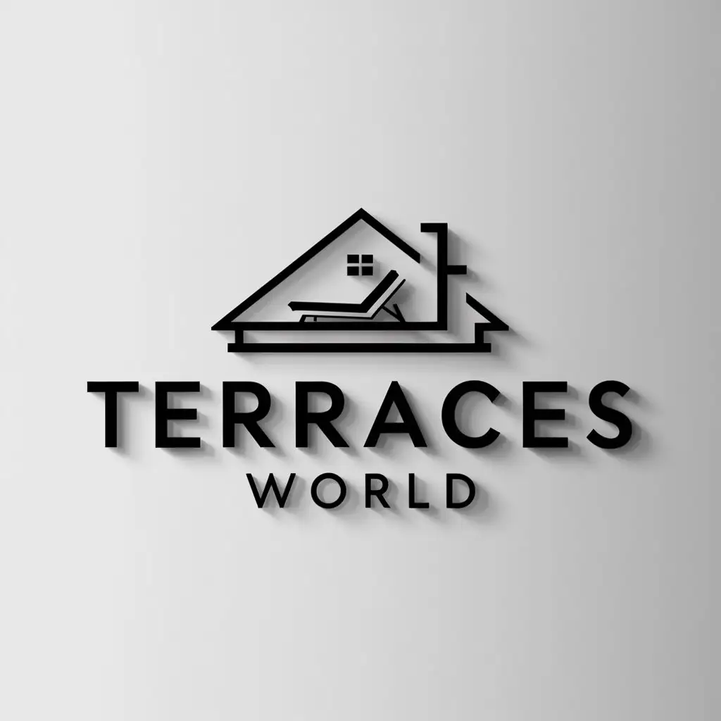 a logo design,with the text "Terraces world", main symbol:Terrace, house, relaxation,Moderate,be used in Construction industry,clear background