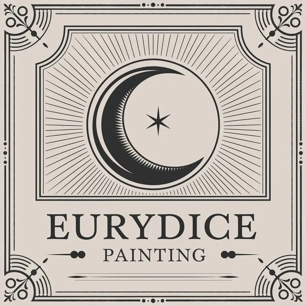 LOGO-Design-for-Eurydice-Painting-Moon-Theme-in-Vector-Art