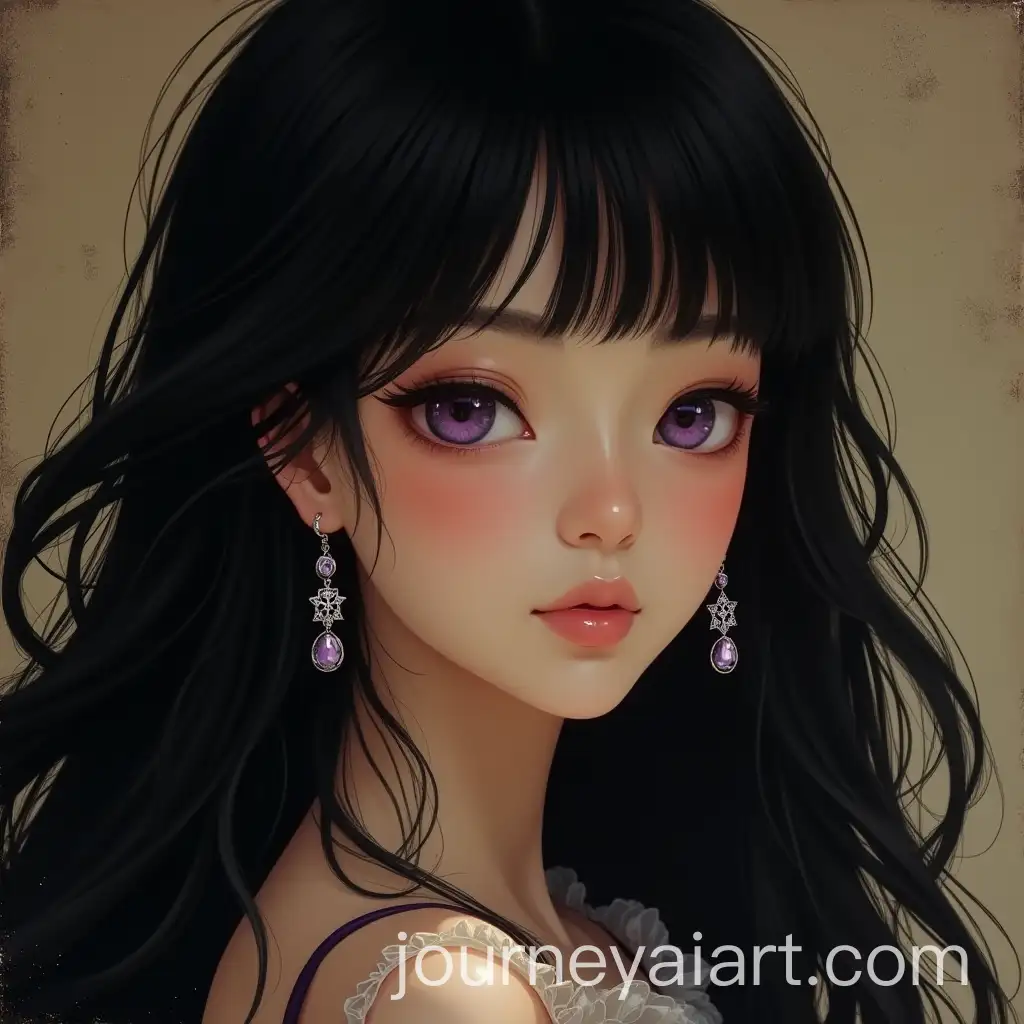 Gorgeous-Woman-with-Hime-Cut-and-Azarine-Crystal-Earring