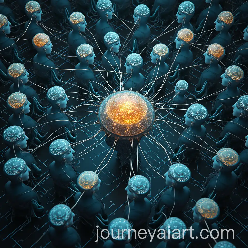 Network-of-Human-Minds-Connected-to-Quantum-Computer