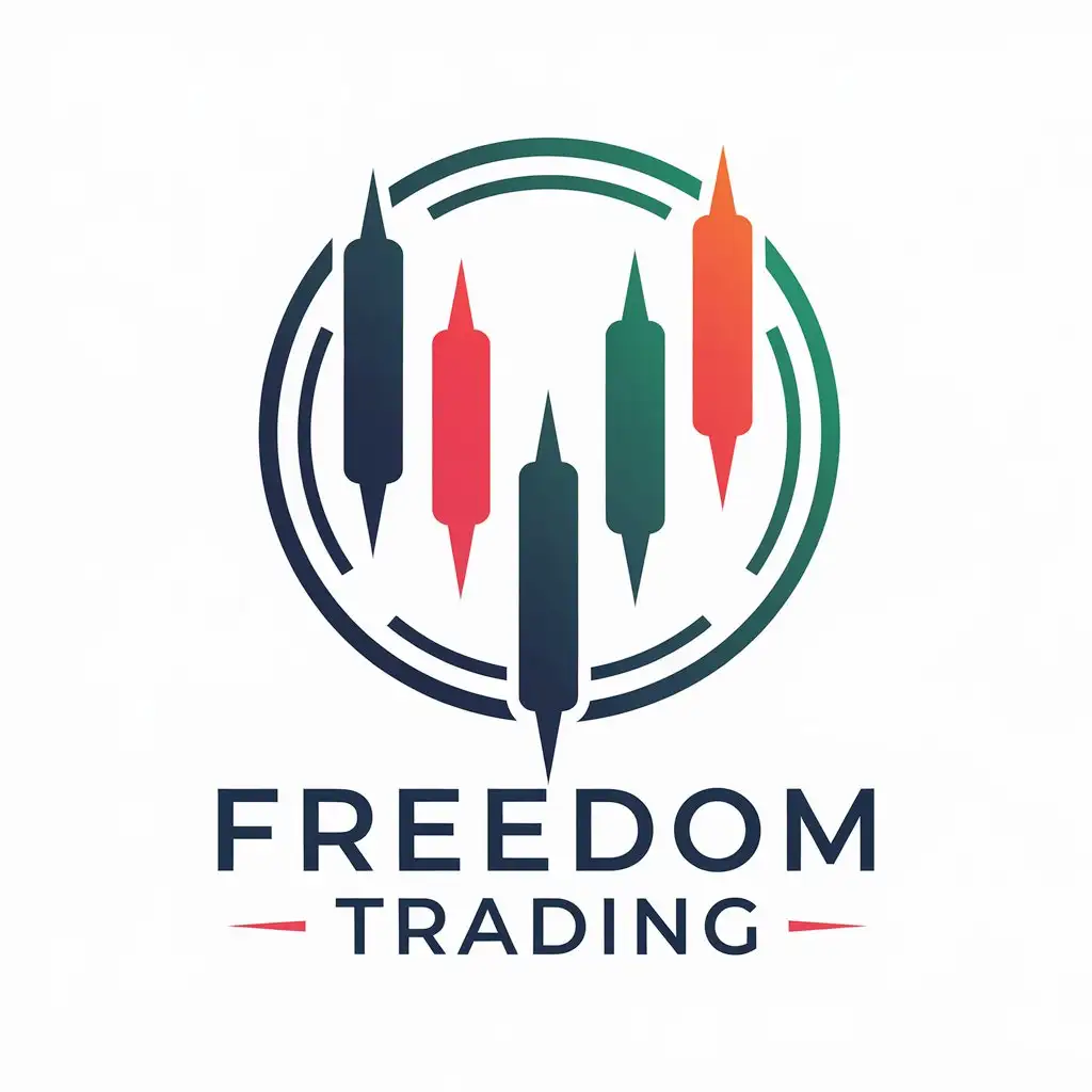 a vector logo design,with the text "Freedom trading", main symbol:Investments, Japanese candles,Moderate,be used in Finance industry,clear background