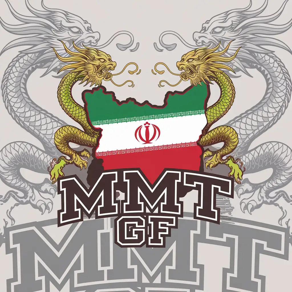 LOGO Design for MMT Iran Map with Kali Dragons and GF Letters Below