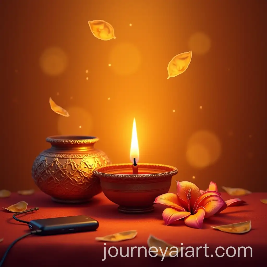Festive-Diwali-Advertisement-Featuring-Traditional-Decor-and-Modern-Technology