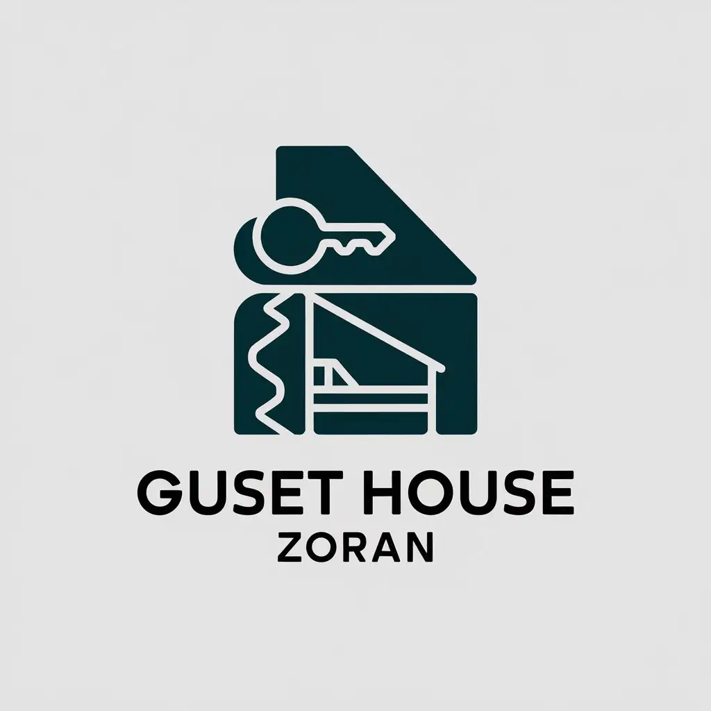 LOGO-Design-For-Guest-House-Zoran-Key-House-Bed-Theme-with-Clear-Background