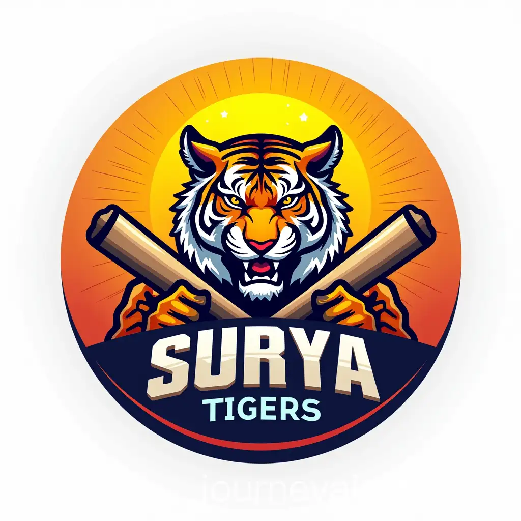 Surya-Tigers-Cricket-Team-Logo-with-Fierce-Tiger-and-Sun-Rays