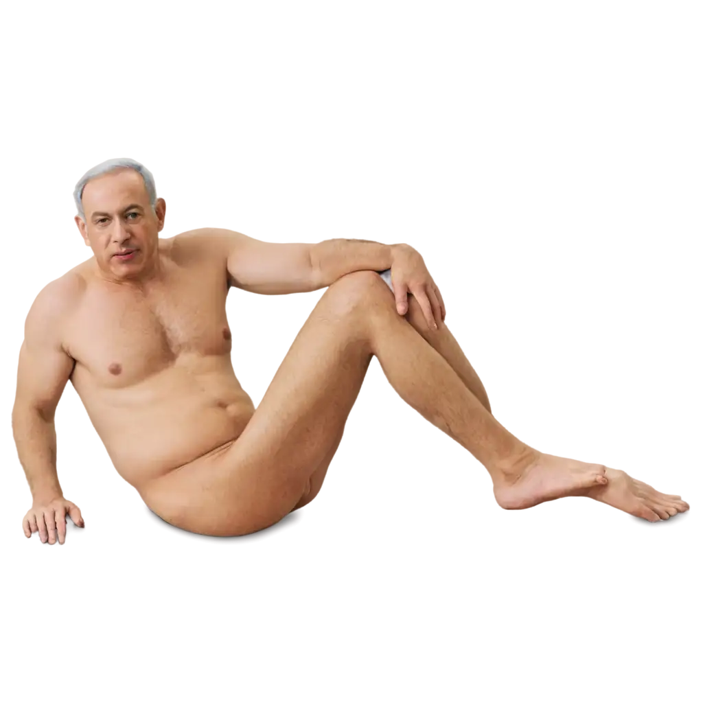 Netanyahu-Naked-Going-Down-Slide-PNG-Image-Creative-Concept-Visualization