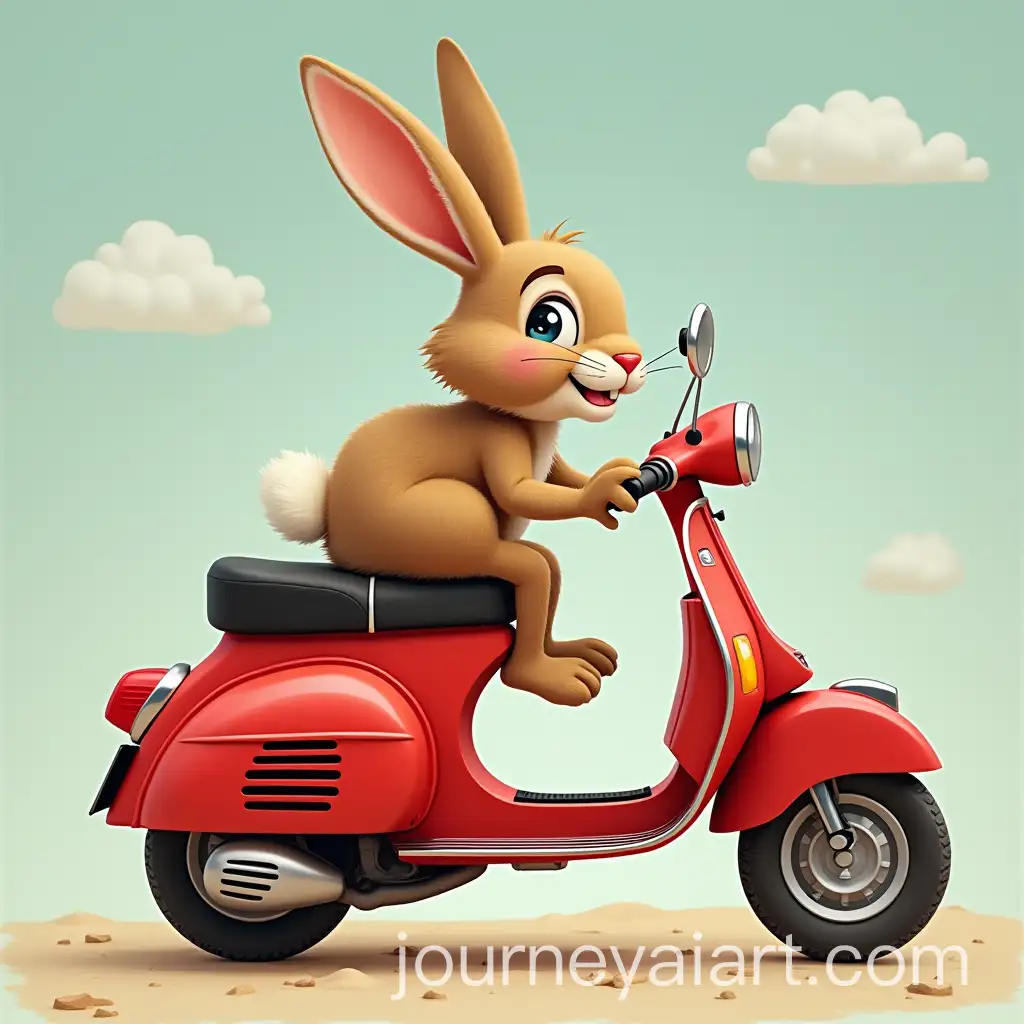 Hare-Riding-a-Bright-Red-Scooter