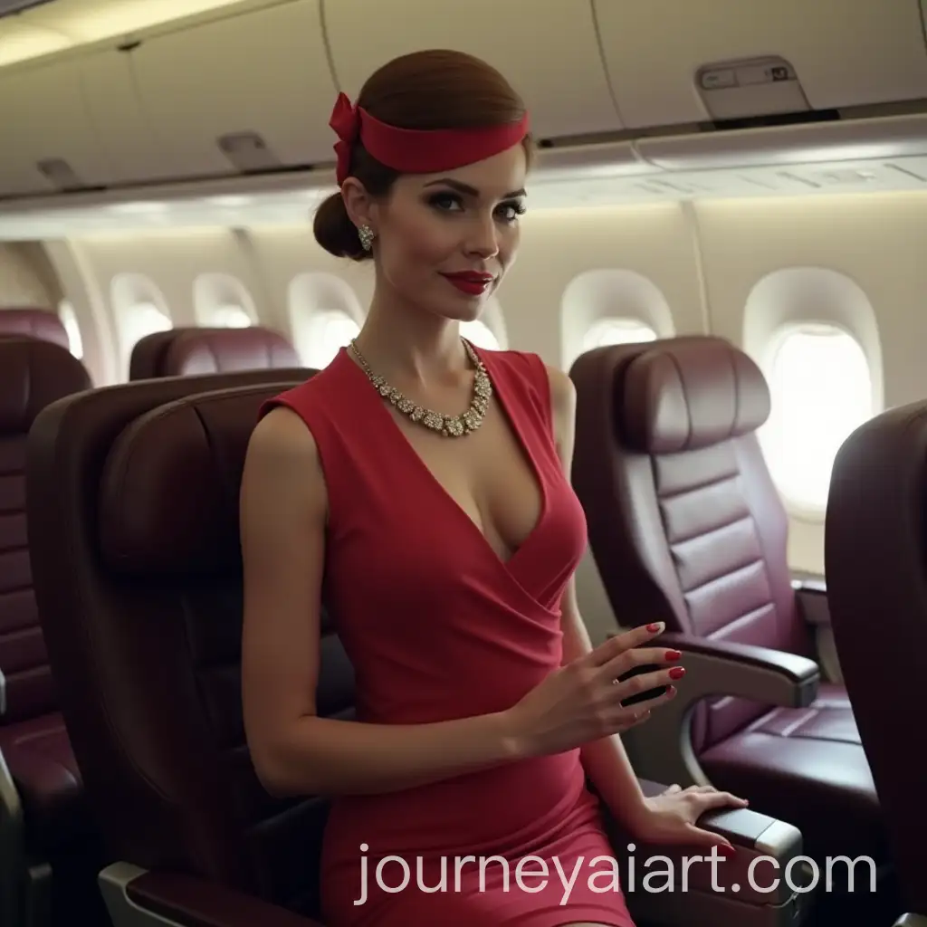 Airplane-with-Stylish-Air-Hostess-in-Elegant-Dresses