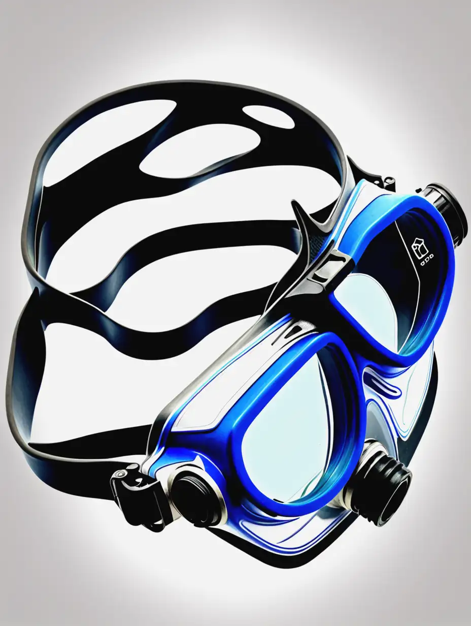 Diving Goggles Illustration with Underwater Scene