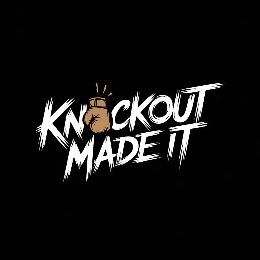 LOGO Design for Knockout Made It Bold HandDrawn Brushstroke Font with High Contrast Theme