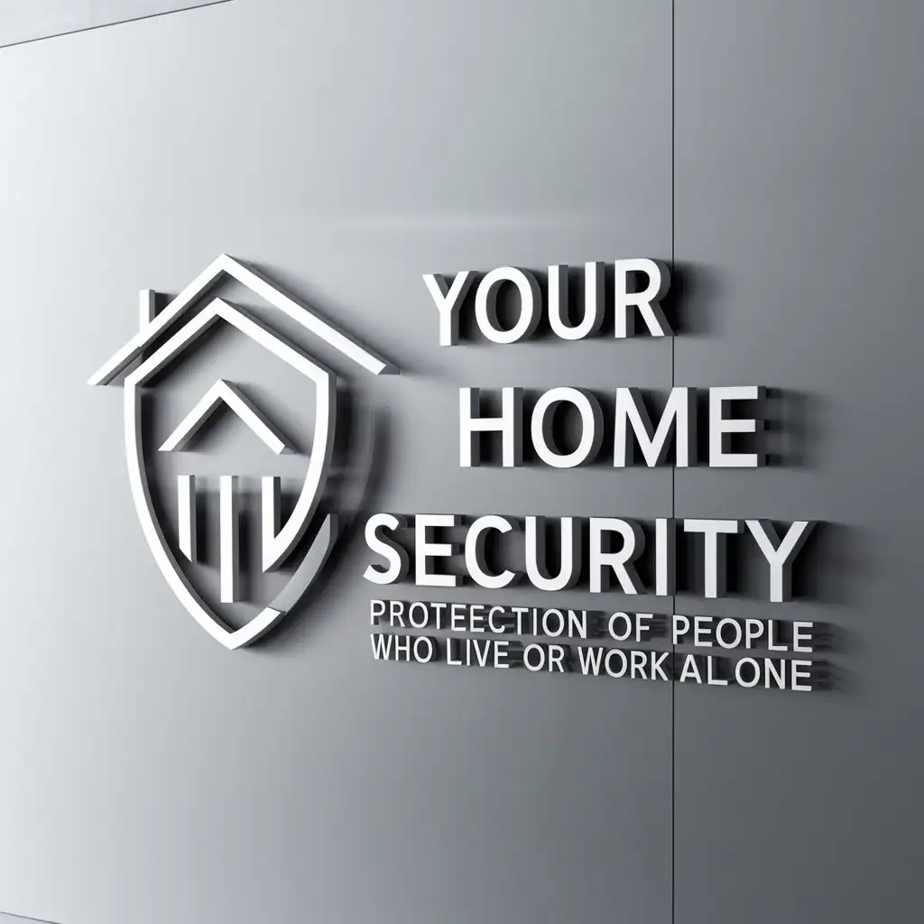 a logo design,with the text "Your home security, protection of people who live or work alone", main symbol:Shield, depicted under the roof of a house,Moderate,be used in Technology industry,clear background