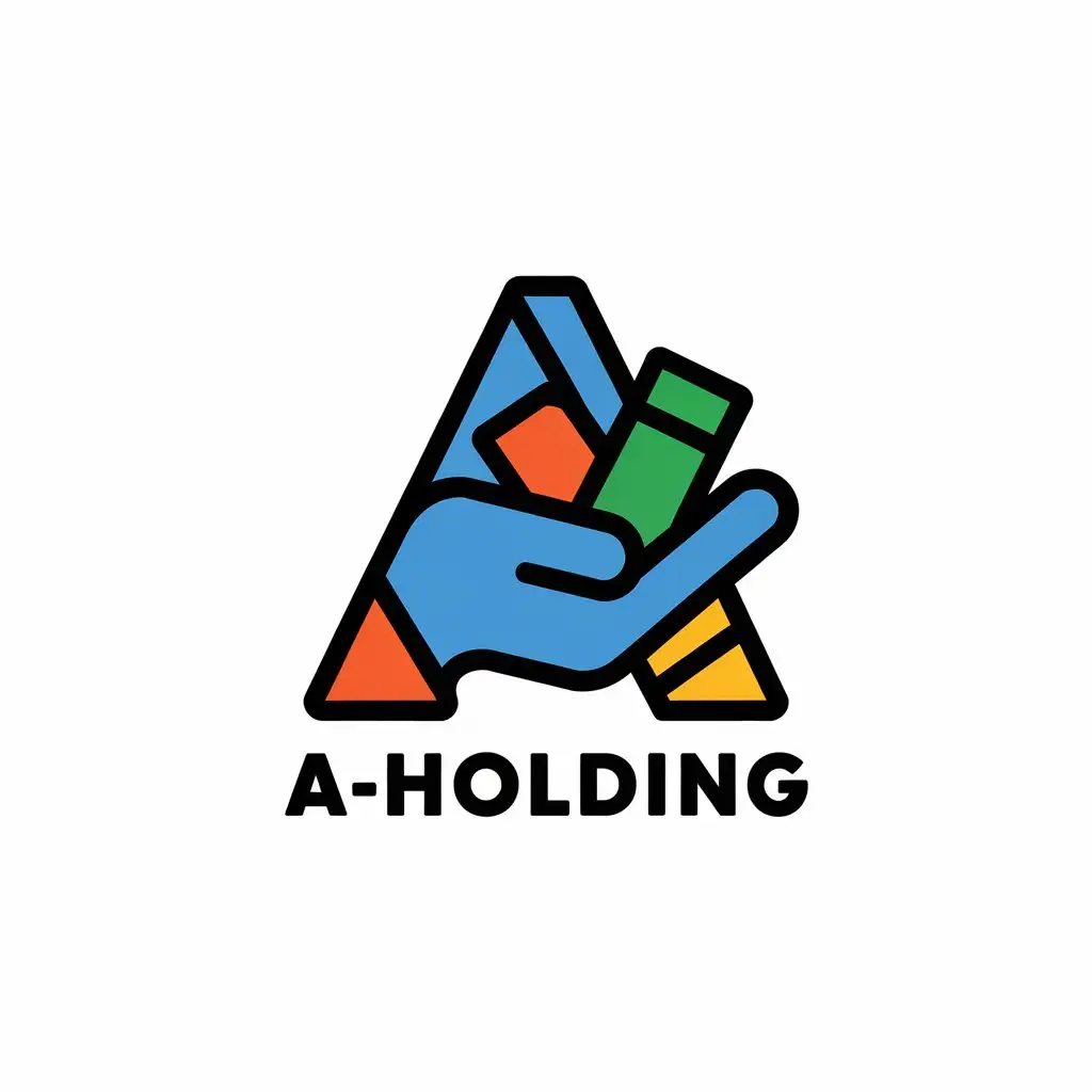 LOGO Design for AHolding Abstract Holding Symbol on Clear Background