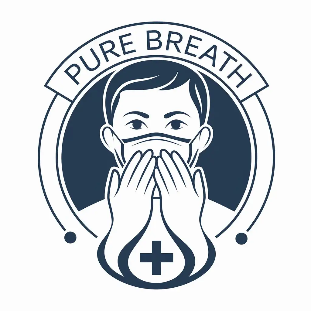 LOGO Design for Pure Breath Vector Logo with Help Moderate Symbol for Medical Dental Industry