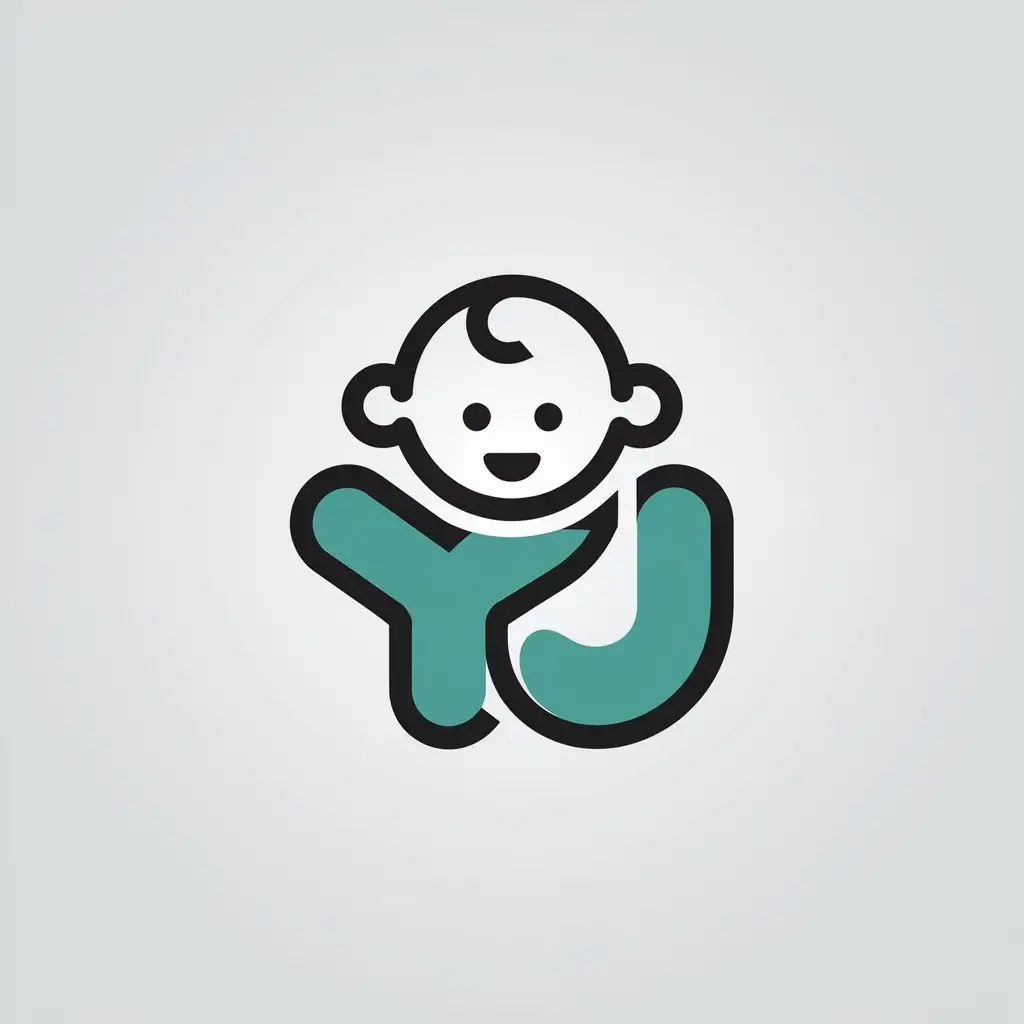 LOGO Design for YJ Minimalistic Baby Symbol for Home Industry with Clear Background