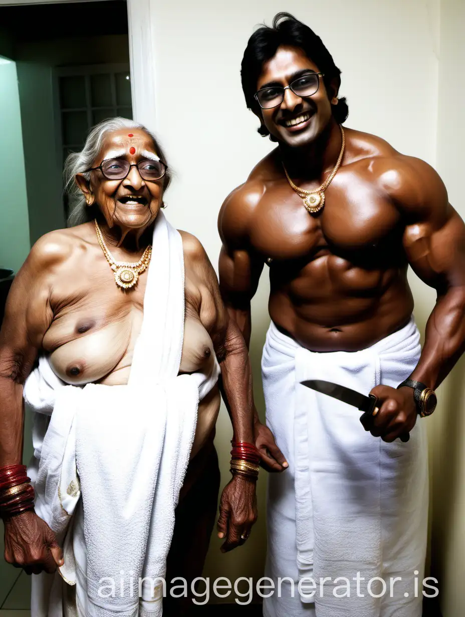 Multigenerational-Indian-Family-Cooking-Together-in-Rainy-Kitchen-Scene