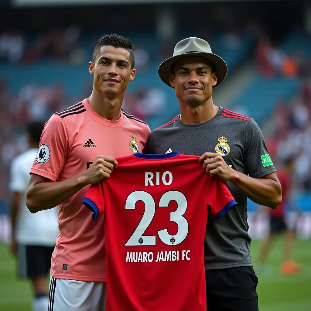 Cristiano-Ronaldo-with-a-Young-Indonesian-Soccer-Fan-at-a-Stadium