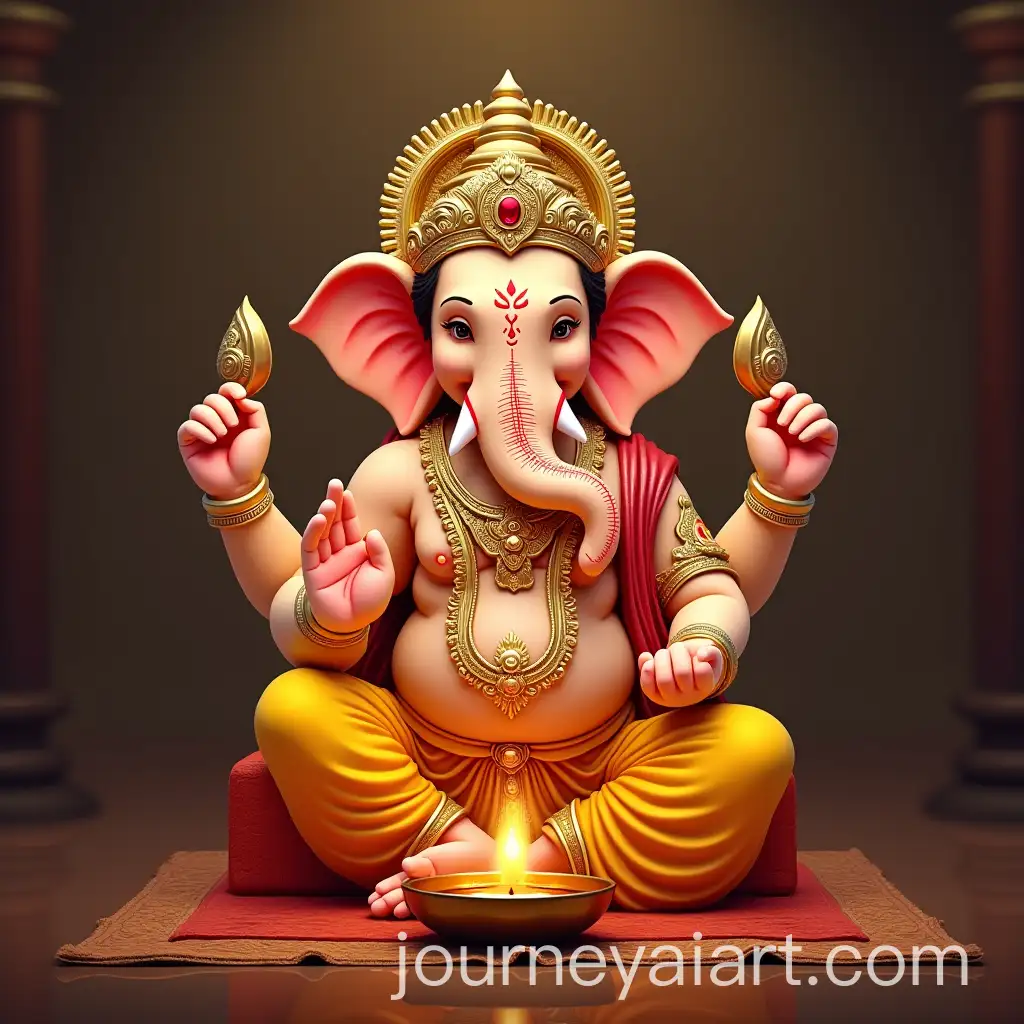 Lord-Ganesha-with-Traditional-Offering-Ceremony-in-Cultural-Setting