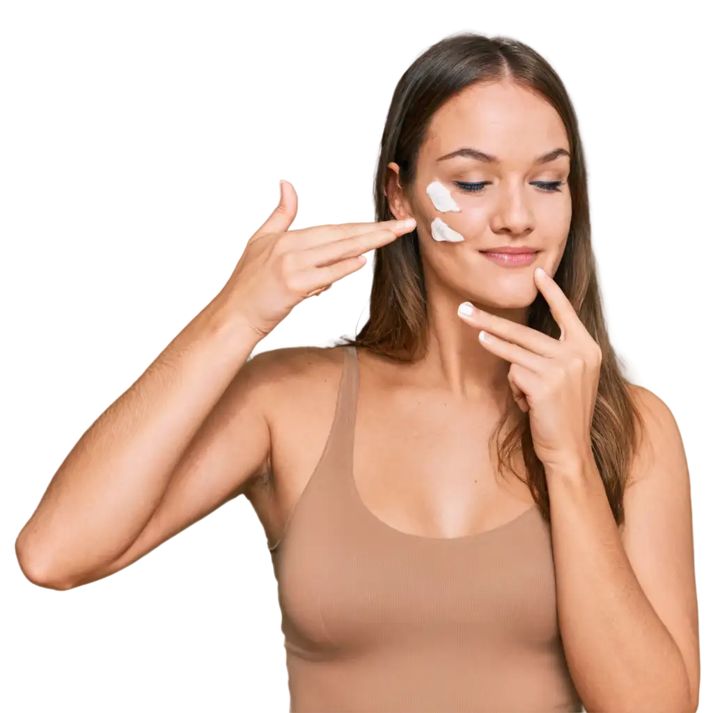 Woman-Applying-Cream-on-Face-Enhance-Your-Site-with-a-PNG-Image