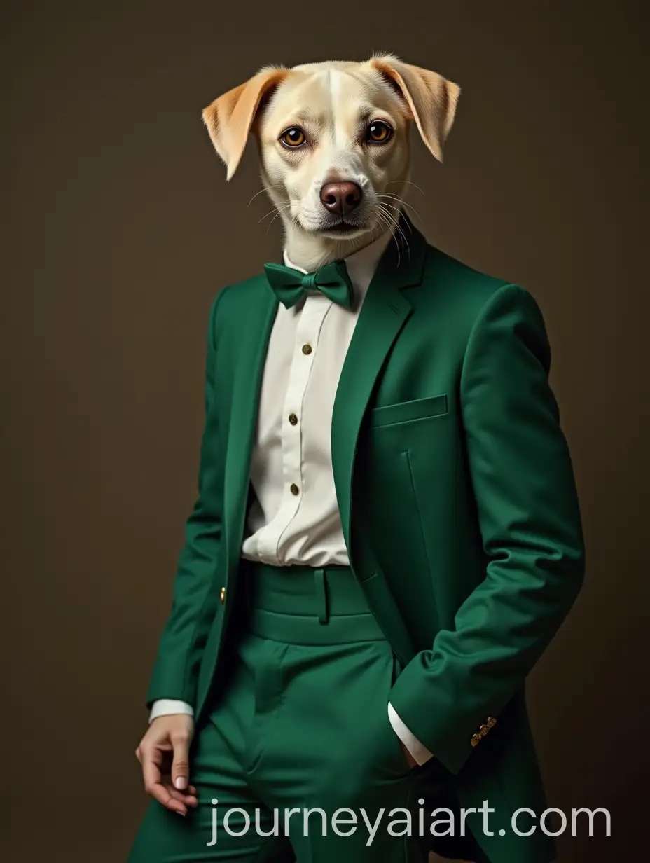 Elegant-Dog-in-a-Green-Suit