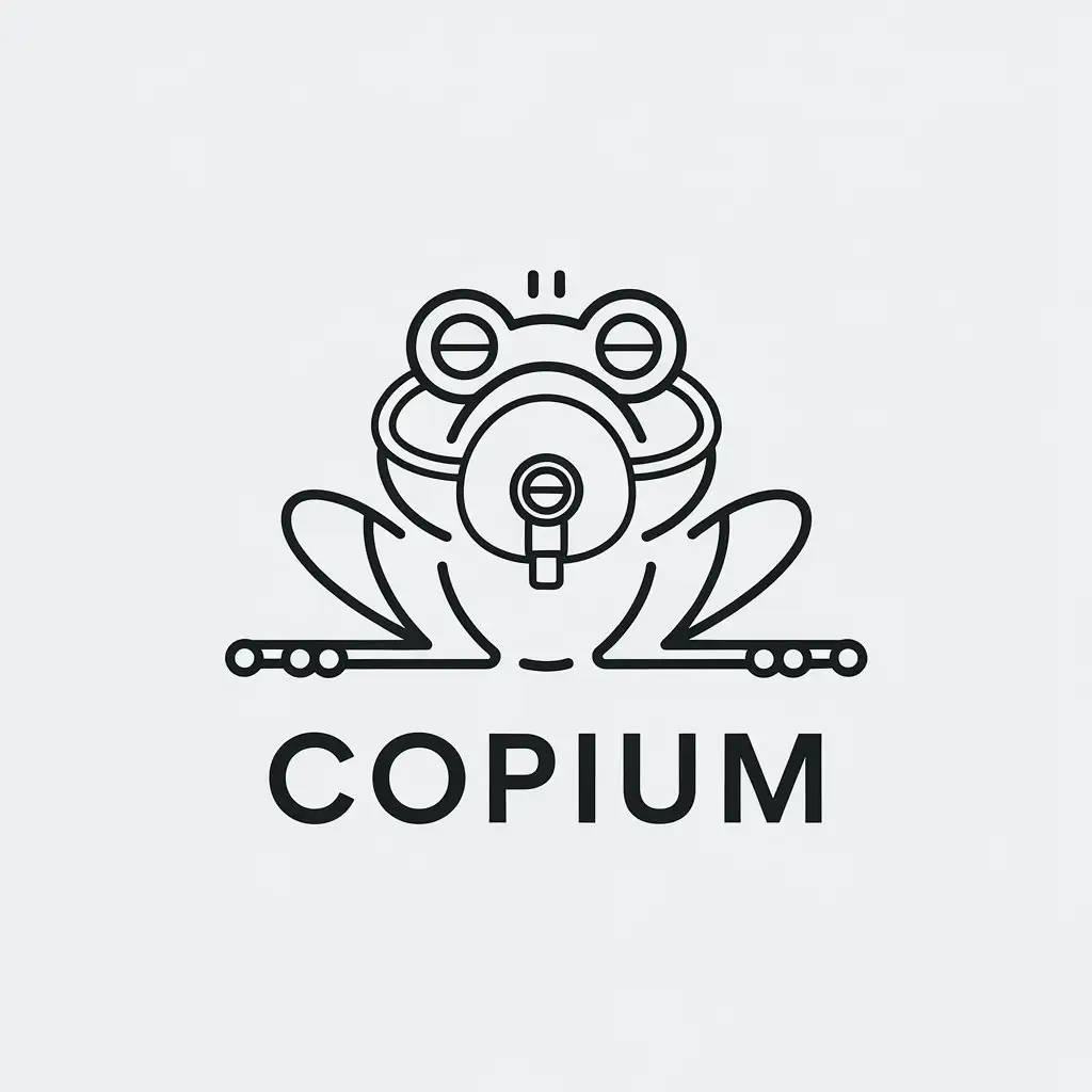 LOGO Design for Copium Minimalistic Oxygen Mask on Frog for Entertainment Industry