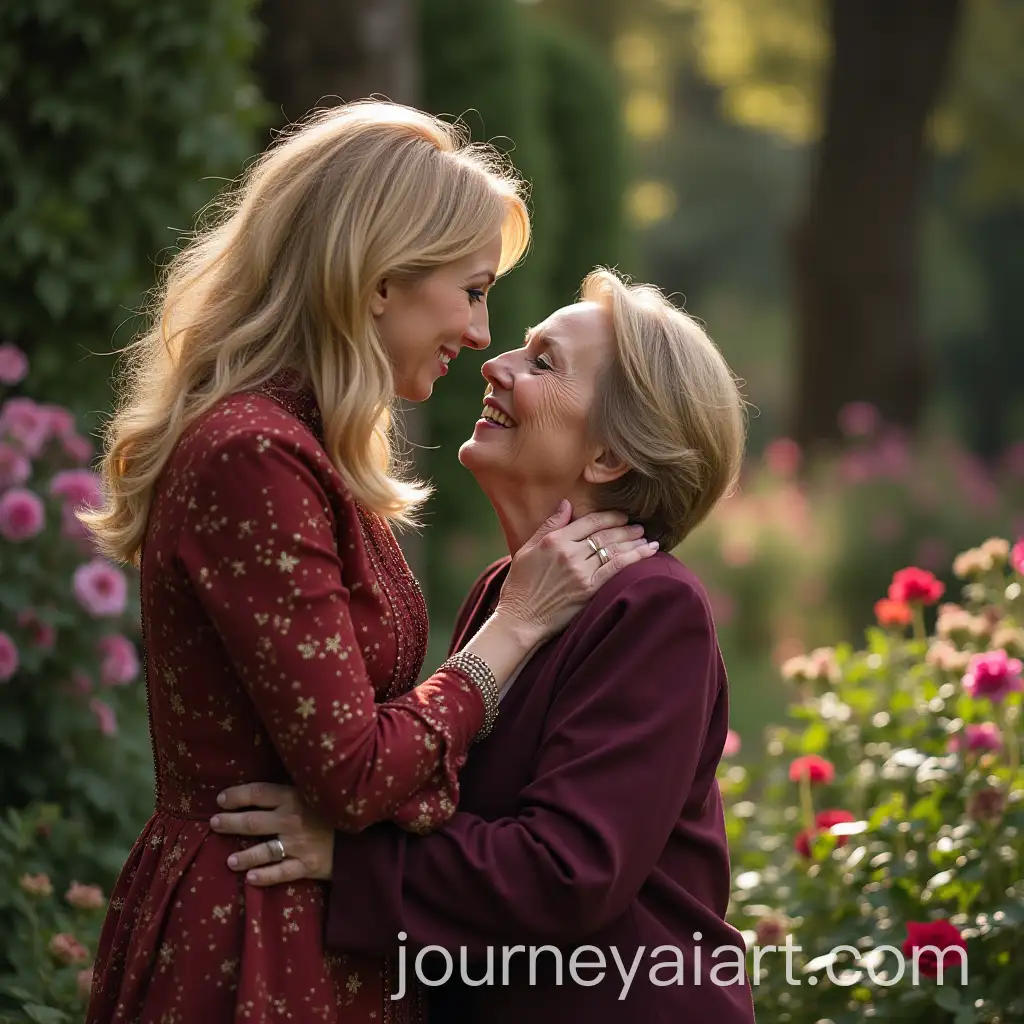 Barbara-Streisand-and-Berry-Gibb-Duet-in-a-Garden