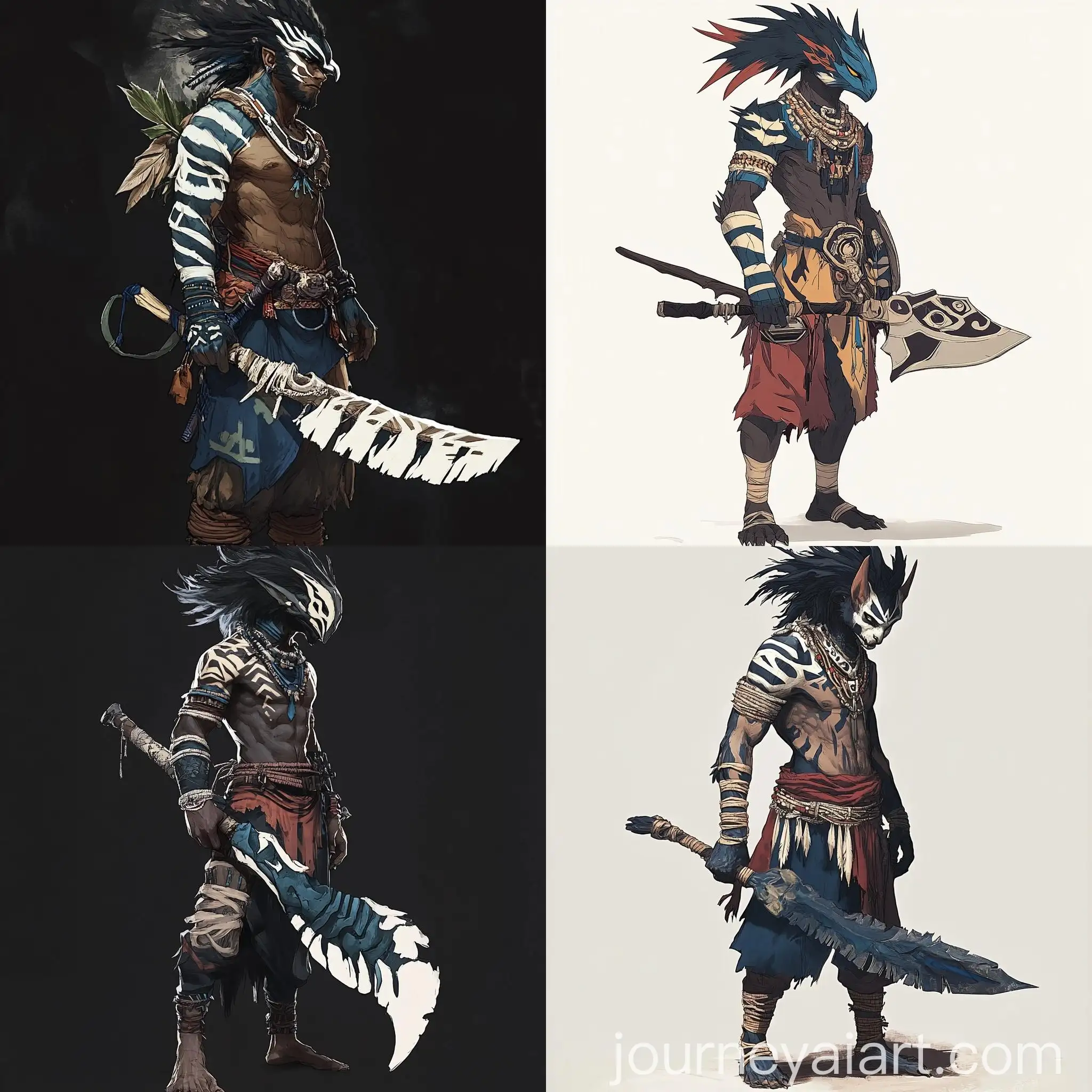 Tribal-Warrior-with-Kinsect-Glaive-from-Monster-Hunter