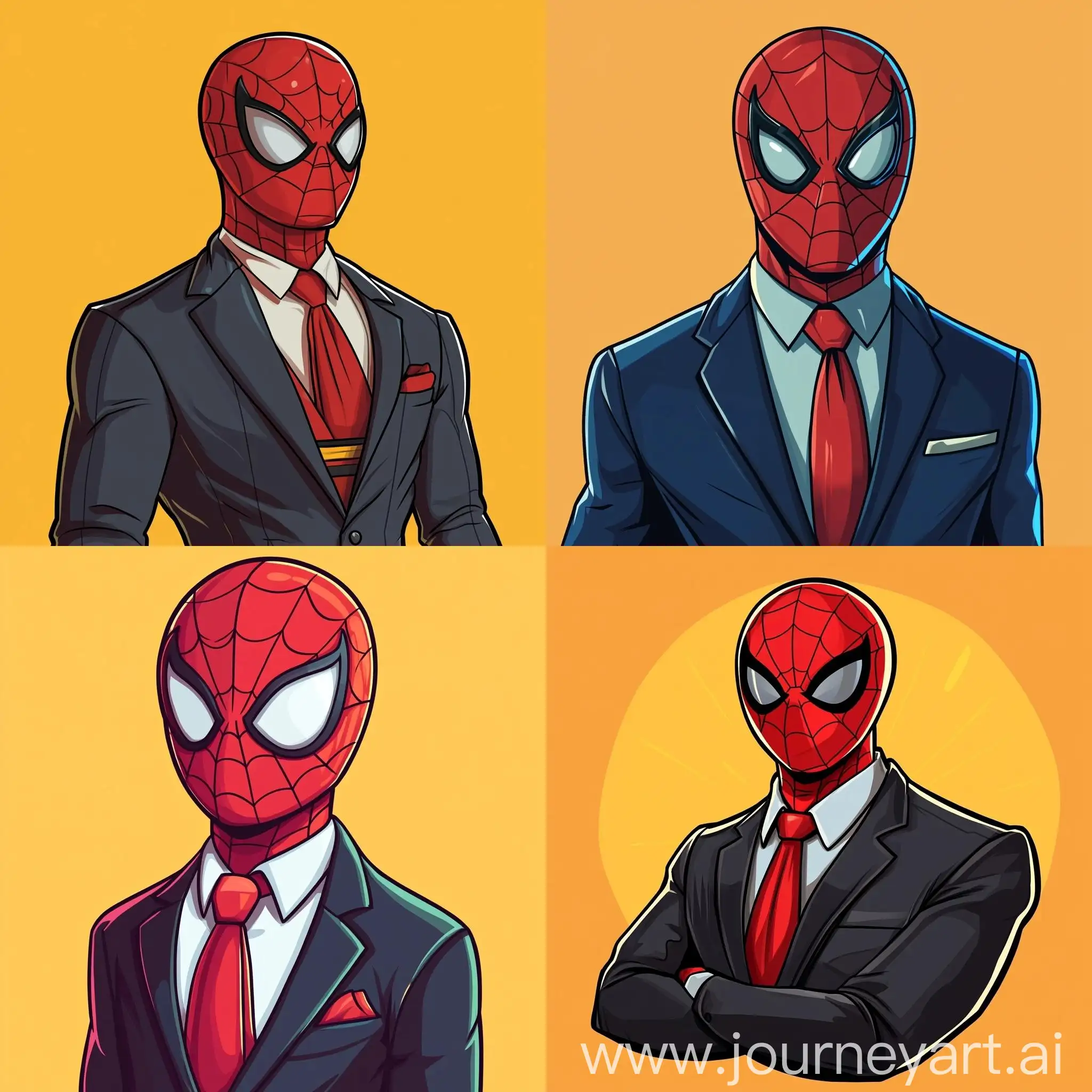 Cartoon-Style-Icon-of-SpiderMan-in-a-Formal-Suit