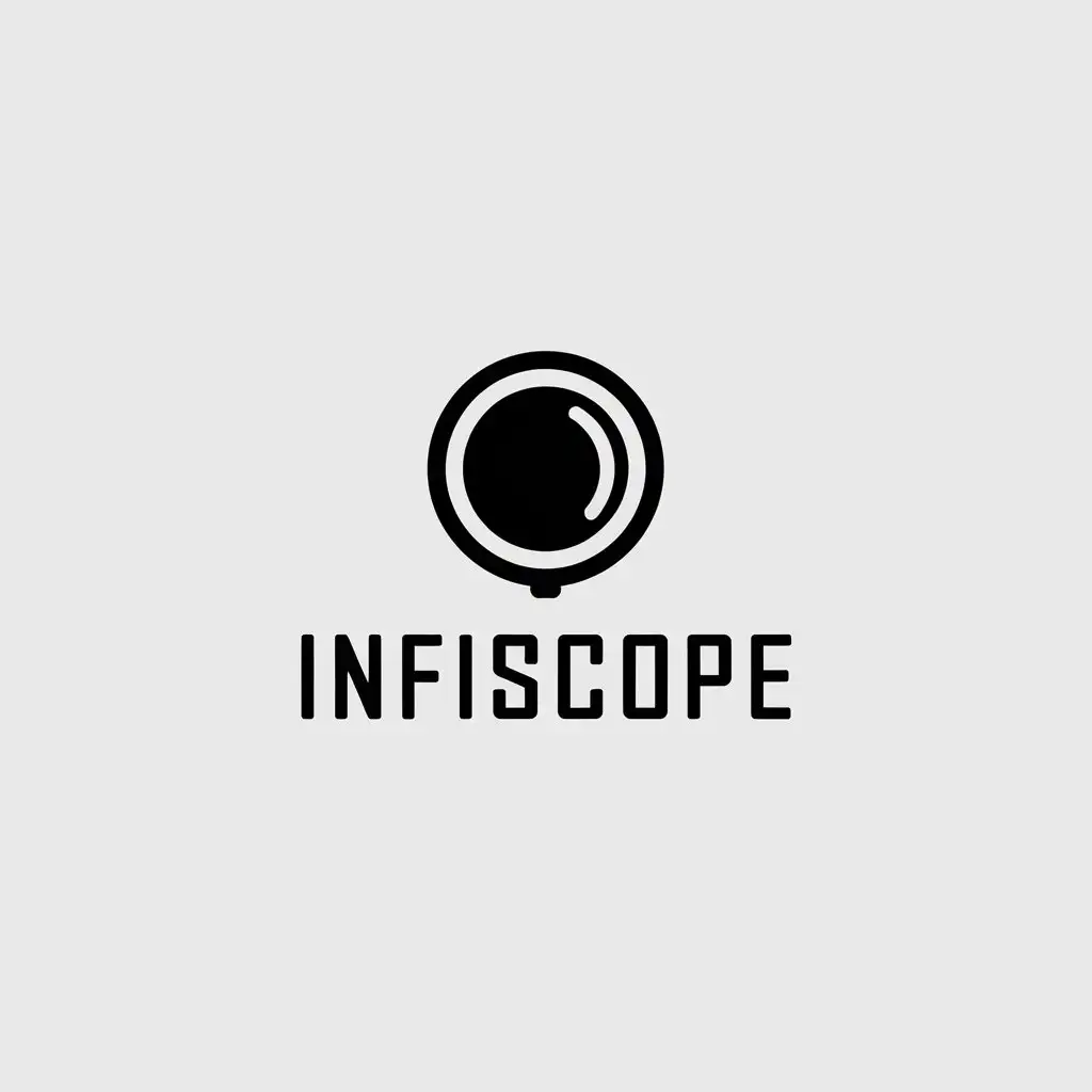 a vector logo design,with the text "Infiscope", main symbol:observe mirror,Minimalistic,be used in Sports Fitness industry,clear background