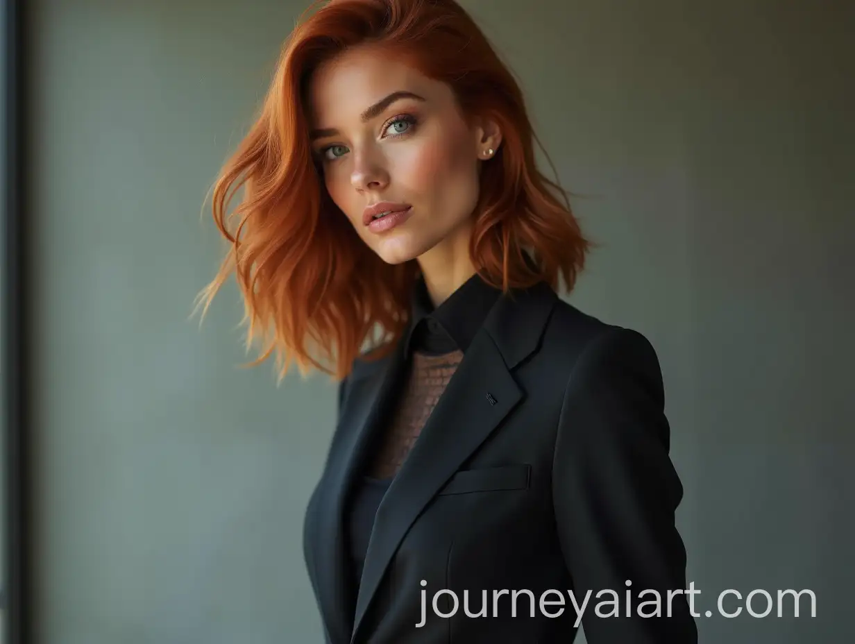Tall-Thin-Woman-with-Red-Hair-and-Caramel-Eyes-Wearing-Empowered-Executive-Suit