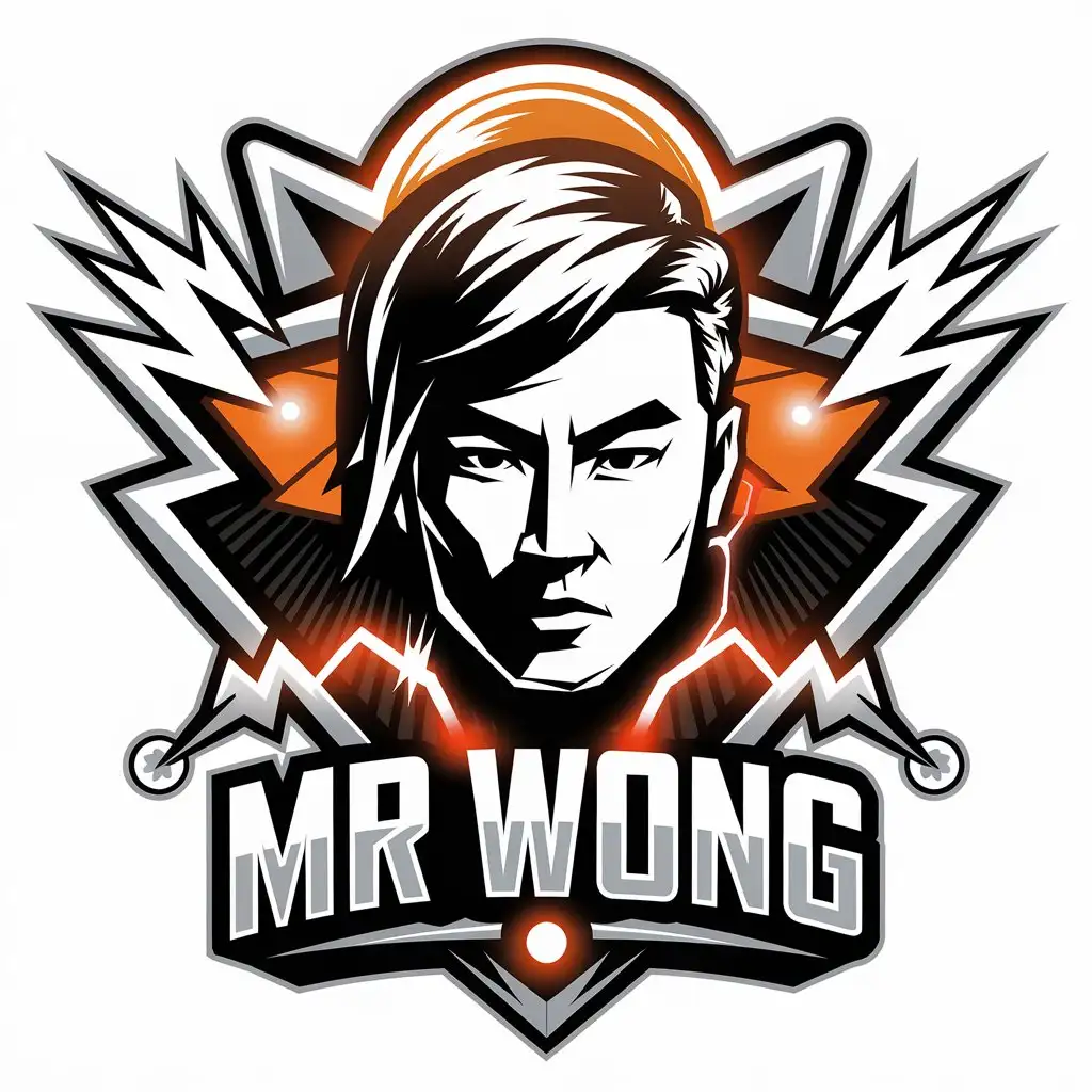 LOGO-Design-for-MR-Wong-Oriental-Male-Head-with-Side-Part-Hair-and-Technological-Elements