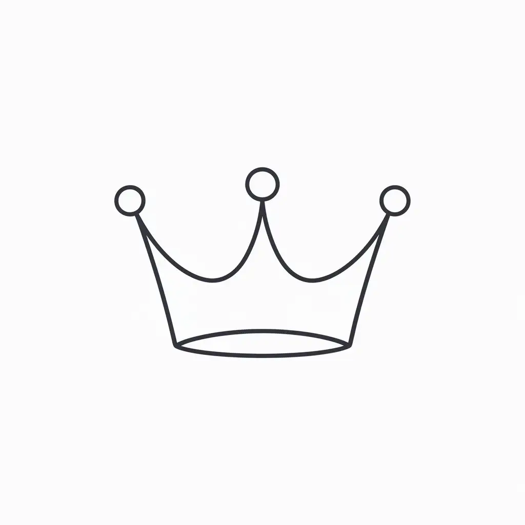 Minimalistic Line Drawing of a Crown