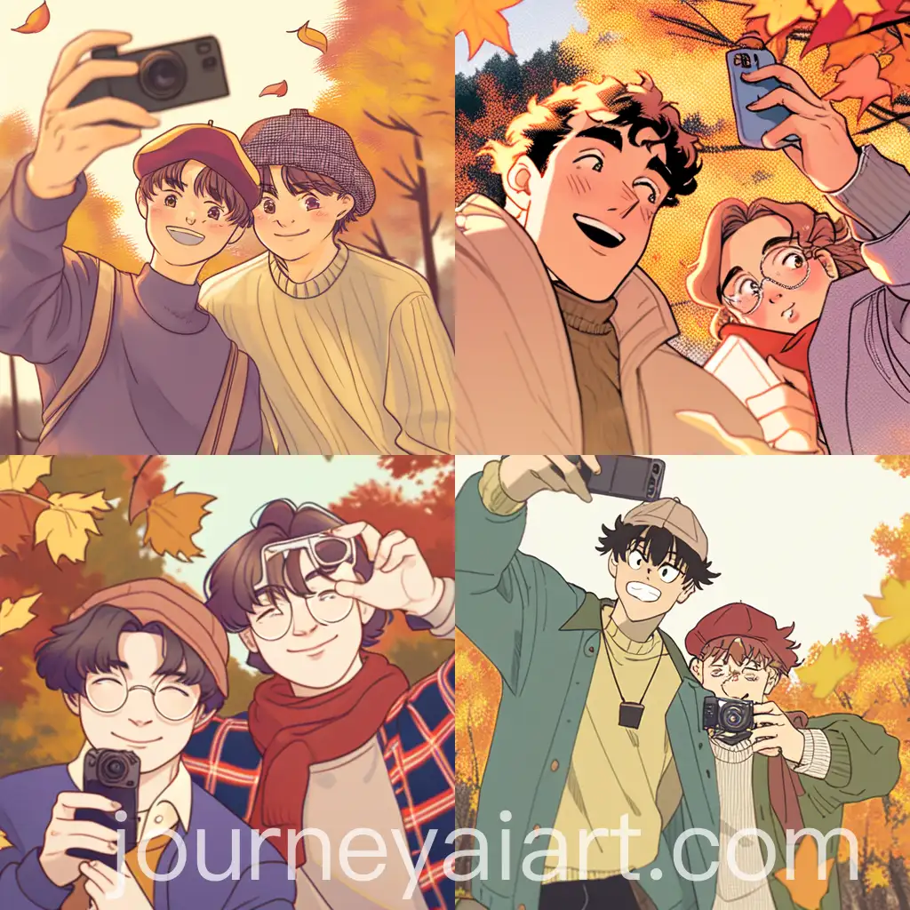 Gojo-Satoru-and-Geto-Suguru-Taking-Selfie-in-Ghibliinspired-Vintage-Style