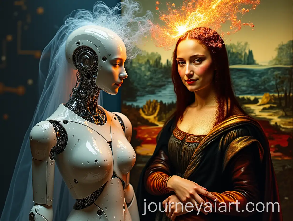 Renaissance-Robot-Meets-Mona-Lisa-A-Dreamy-Fusion-of-Art-and-Technology
