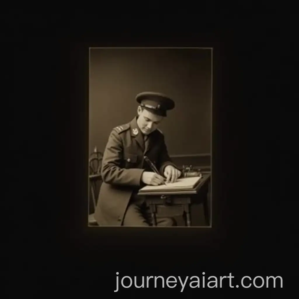 SepiaToned-Photograph-of-a-Soldier-Writing-a-Letter