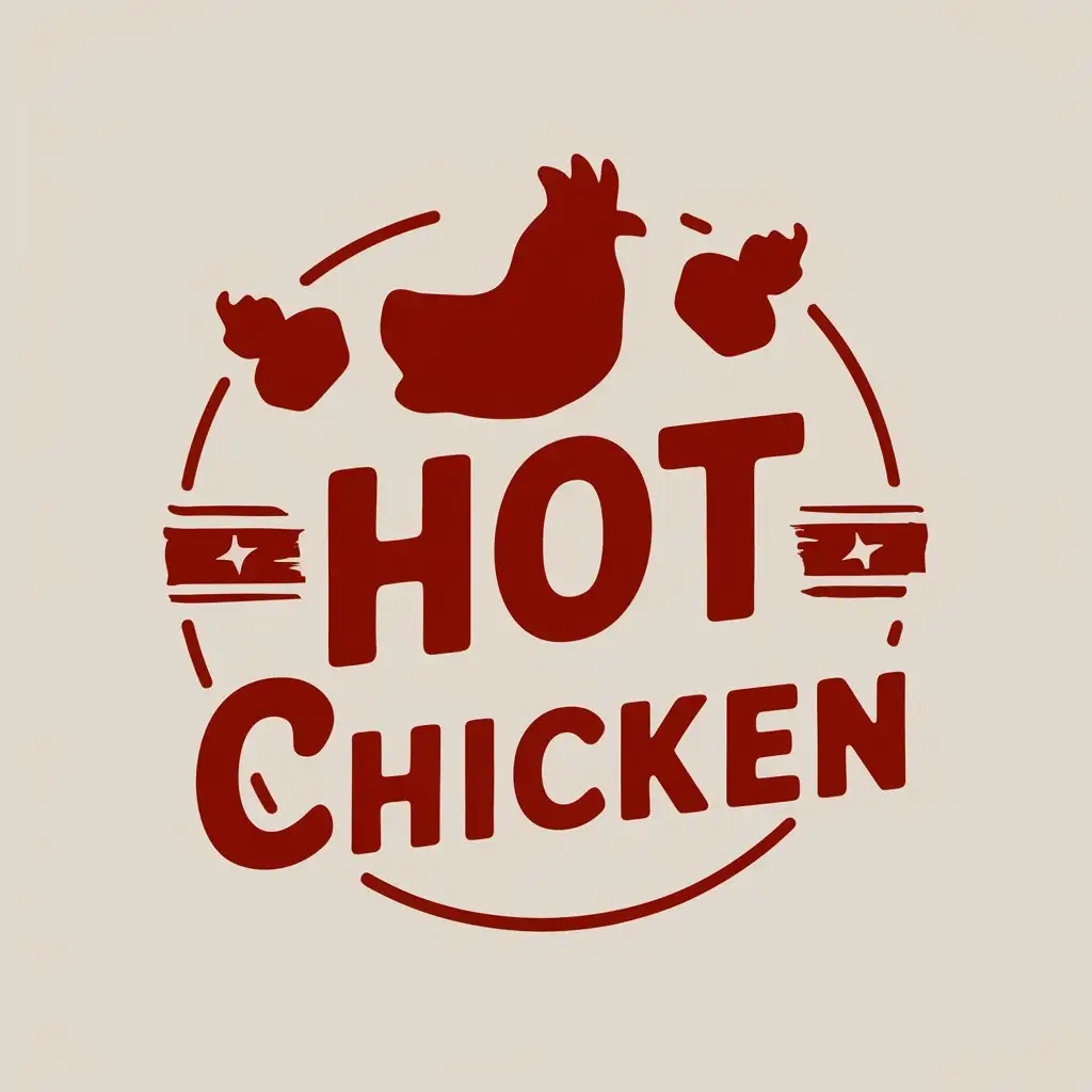 a vector logo design,with the text "HOT CHICKEN", main symbol:BACKGROUND TRANS,Moderate,clear background