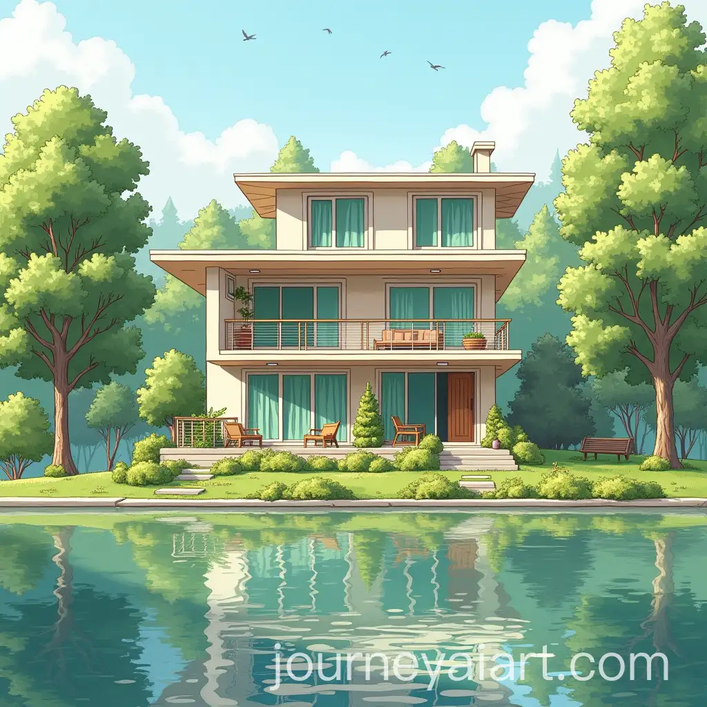 Charming-Small-House-with-Balcony-Overlooking-Nature-in-Modern-City-with-Ancient-Hotels-and-Green-Fields