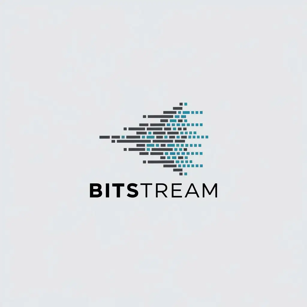 LOGO Design for Bitstream Minimalistic Vector with Stream of Bits Symbol for Internet Industry