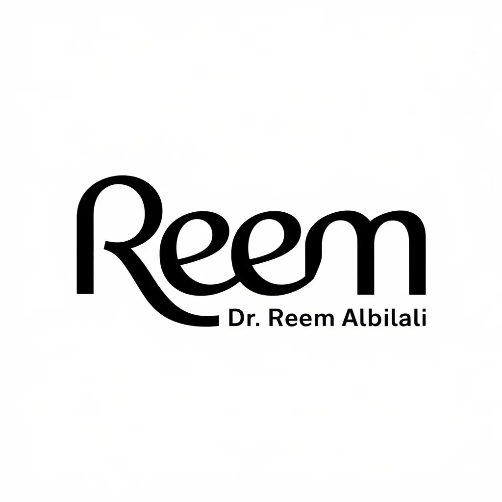 LOGO Design for Dr Reem AlBilali Elegant Vector Logo with Clear Background and Symbol of Reem