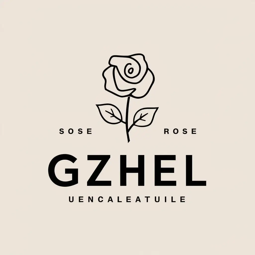 LOGO-Design-For-Gzhel-Rose-Drawn-with-One-Line-on-Clear-Background