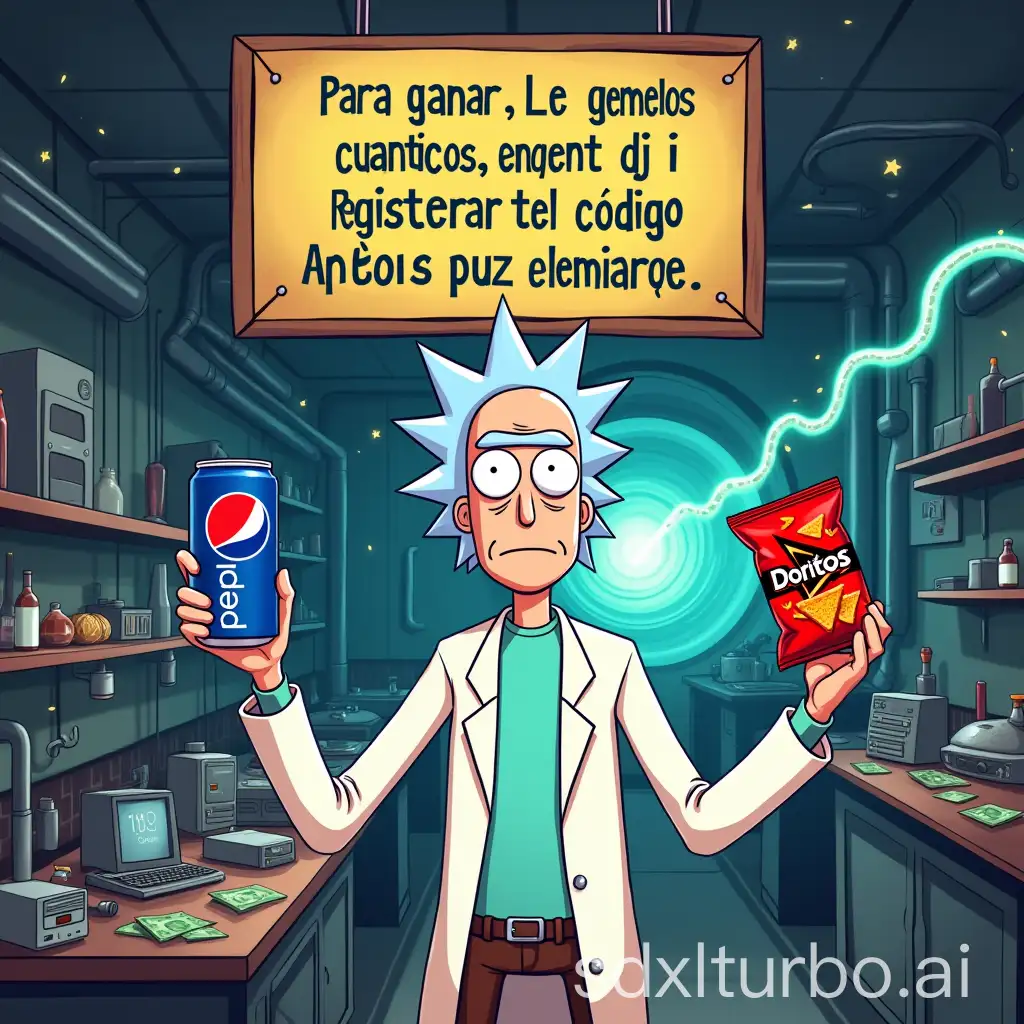 Scientist-in-CERN-Lab-with-Energy-Tunnel-Connecting-Pepsi-and-Doritos-to-Prizes