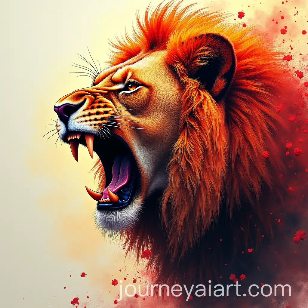 Angry-Lion-Roaring-at-Dramatic-Sunset