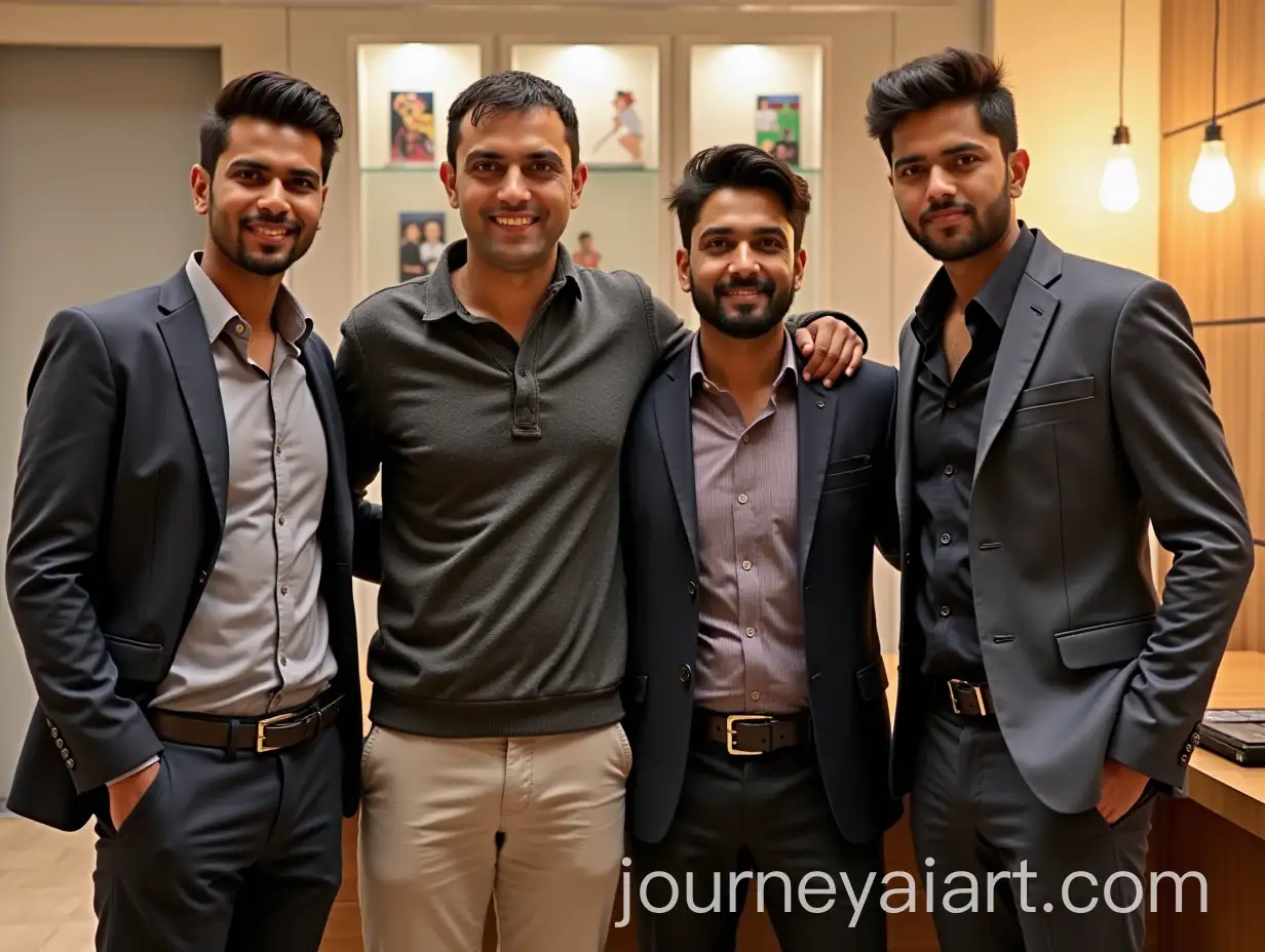 Entrepreneurs-Nikhil-Kamath-Ranveer-Allahbadia-Peyush-Bansal-Deepinder-Goyal-and-Rohit-Warrier-Together-in-Group-Portrait