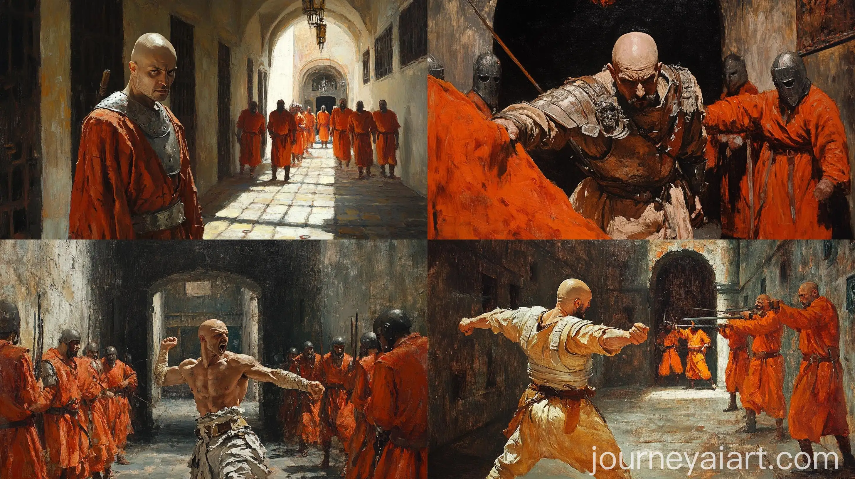 Fantasy-Medieval-Prison-Battle-Bald-Hunter-vs-Spanish-Guards