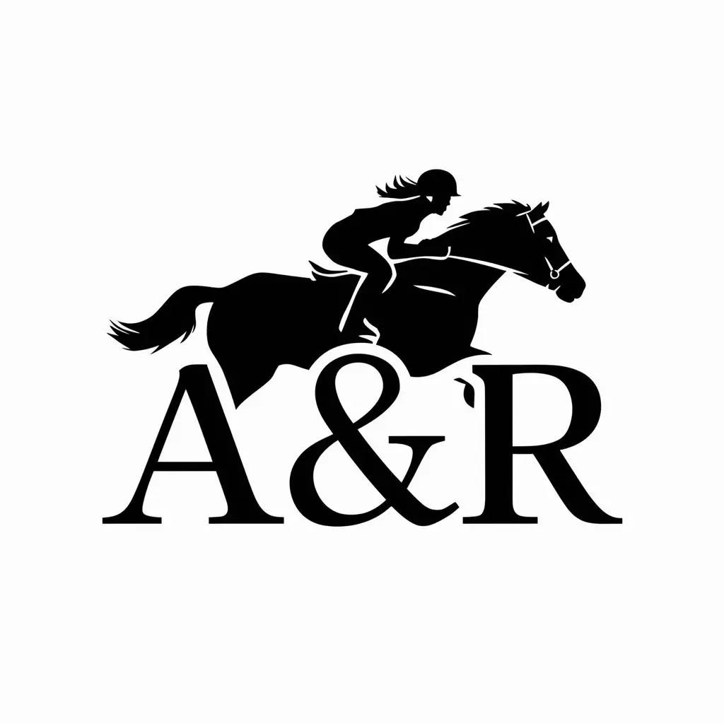 LOGO-Design-for-AR-Equestrian-Theme-with-Female-Horseback-Riding-Race-Symbol