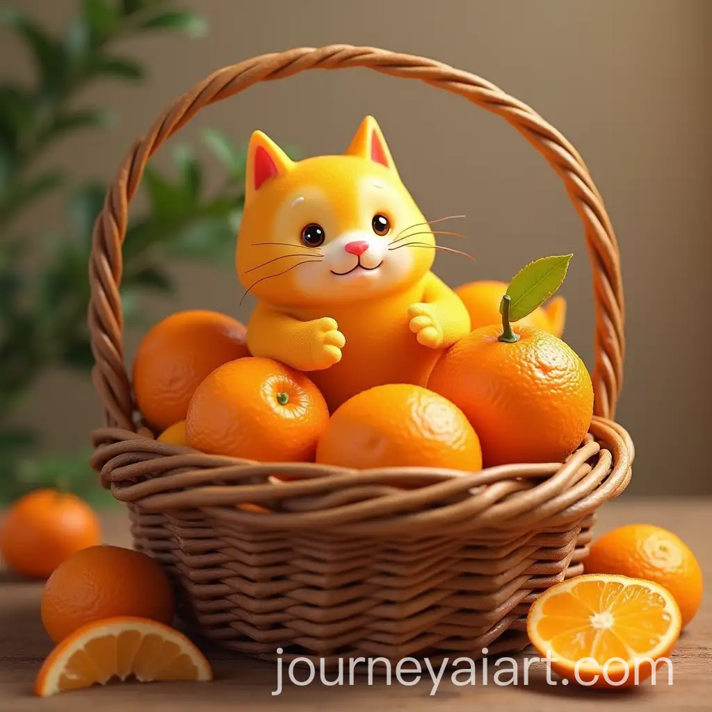 Vibrant-Orange-Chat-in-a-Cozy-Basket